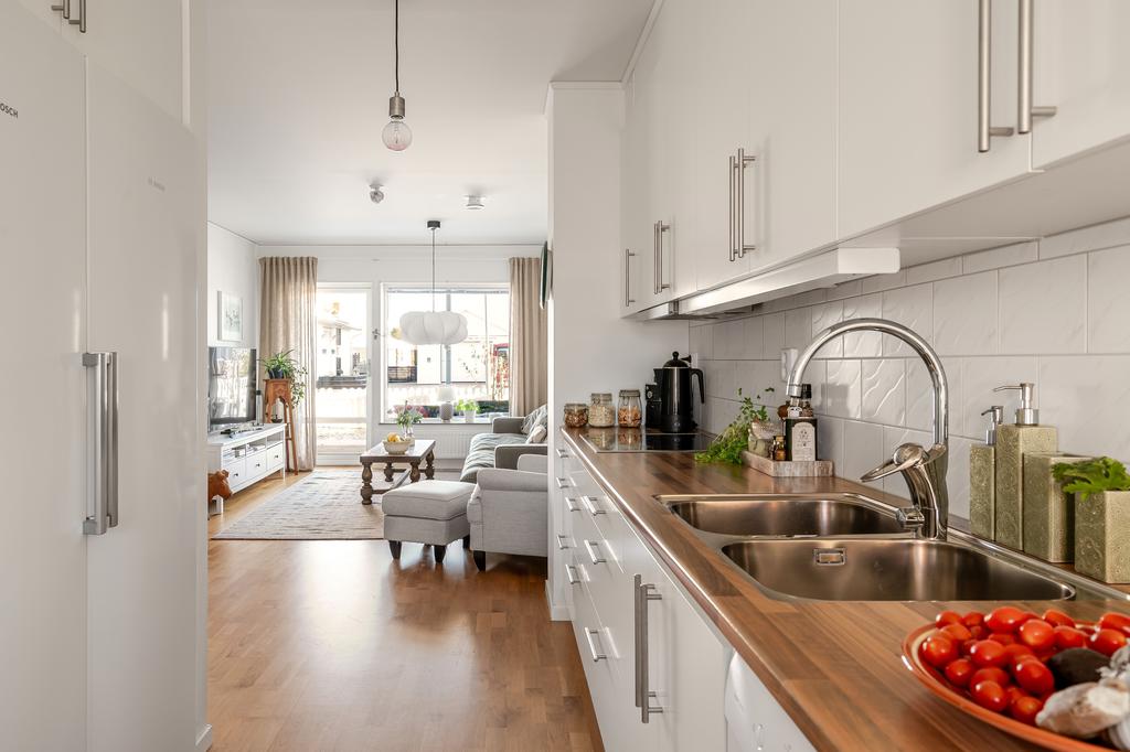 Öppet mellan vardagsrum och kök