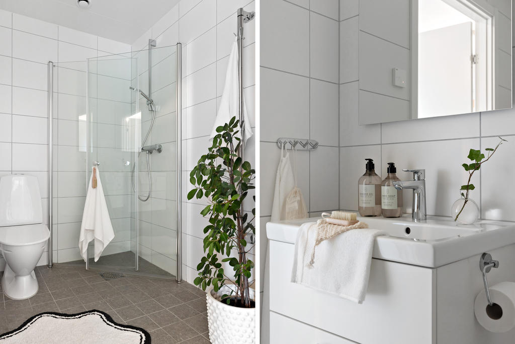 Badrum på entréplan med dusch