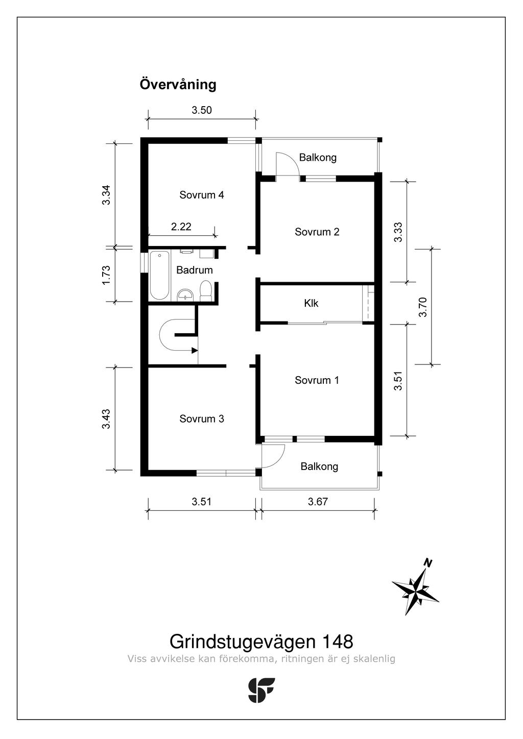 Planritning övervåning