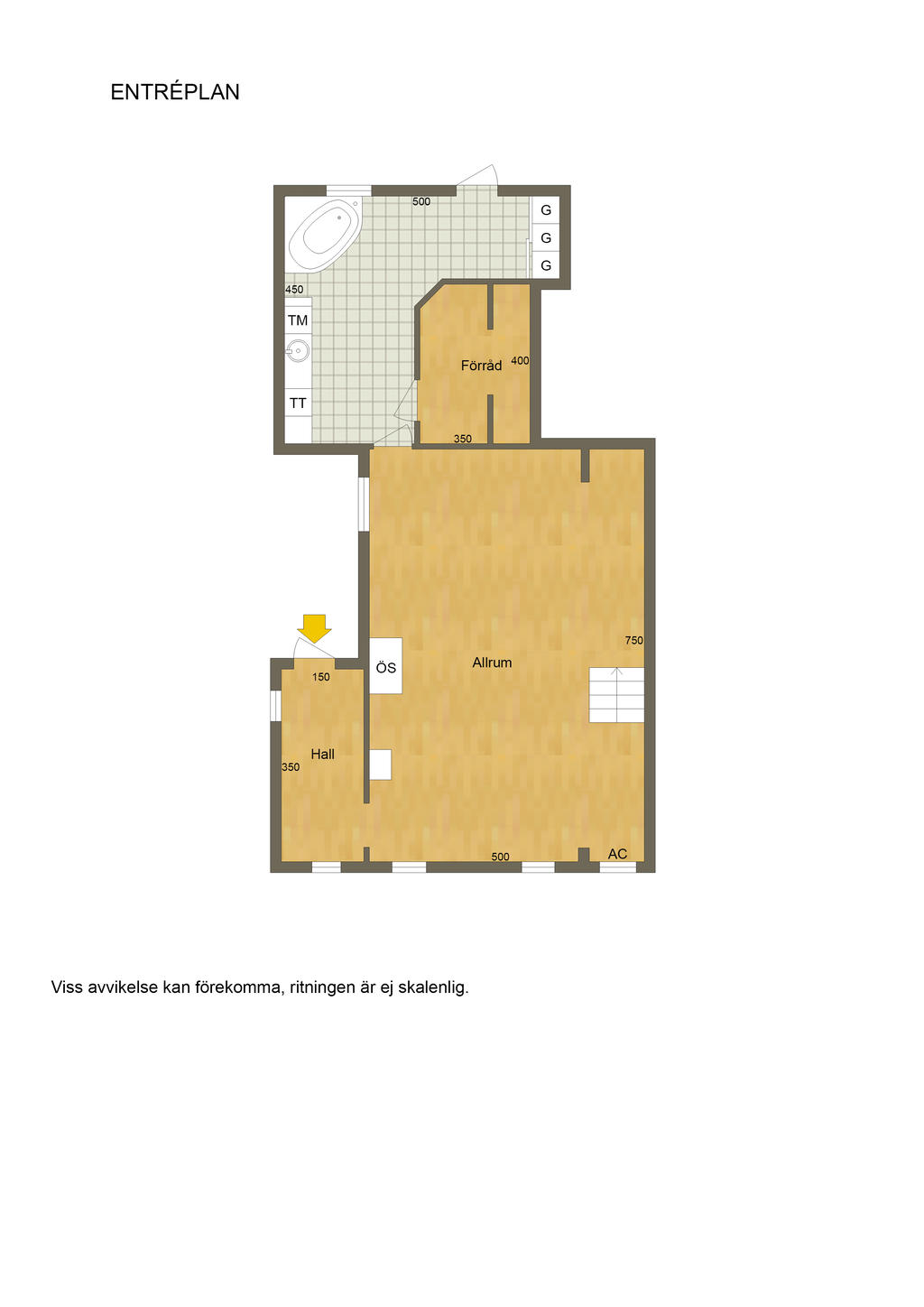 Planlösning entrévåning