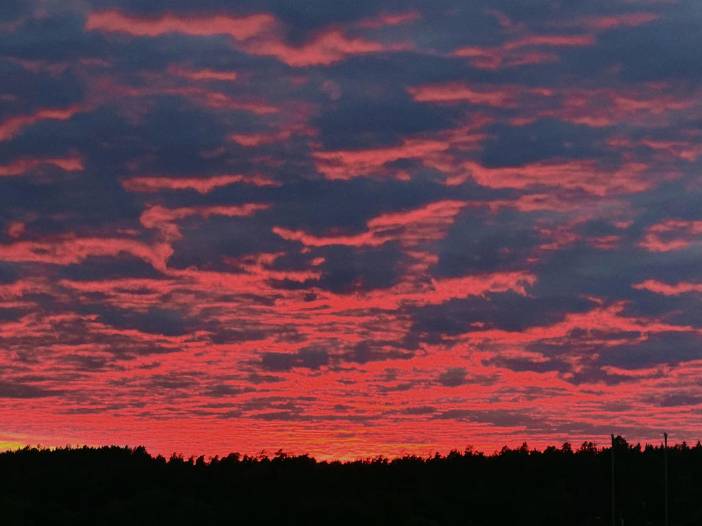 Fantastiska solnedgång från balkongen.