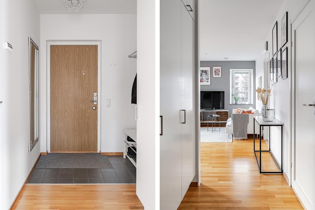 Hall med golvklinker