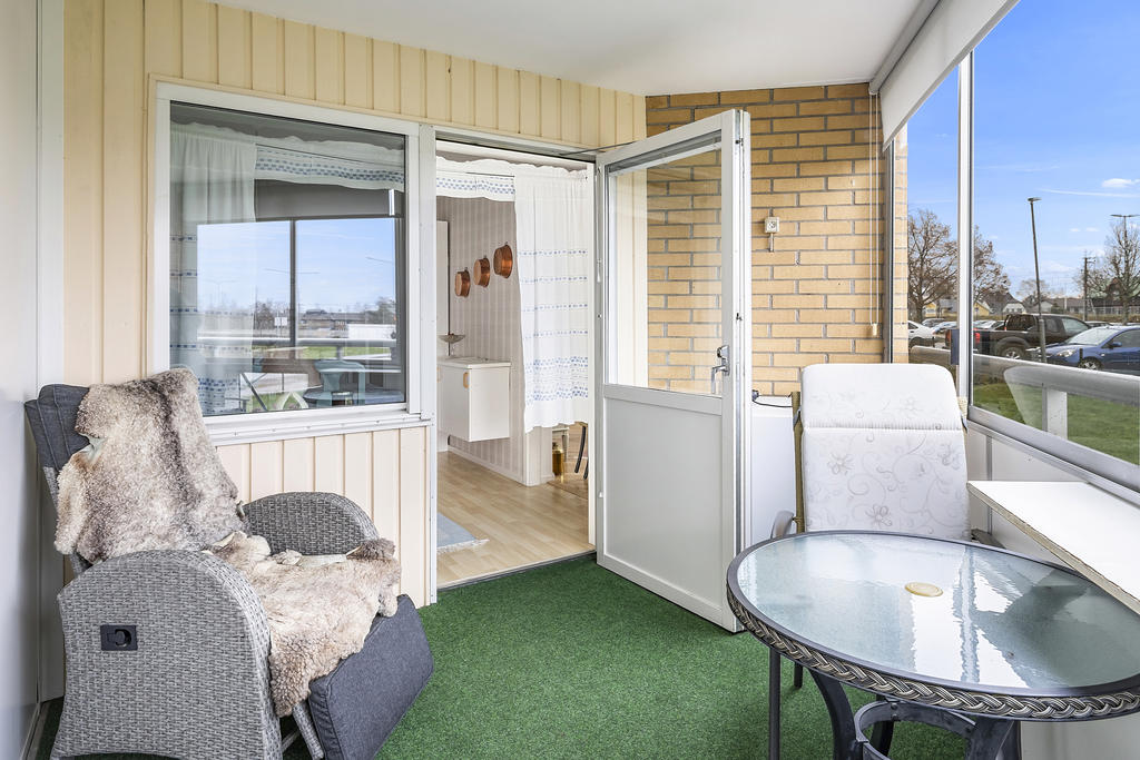 Balkong som du når via kök