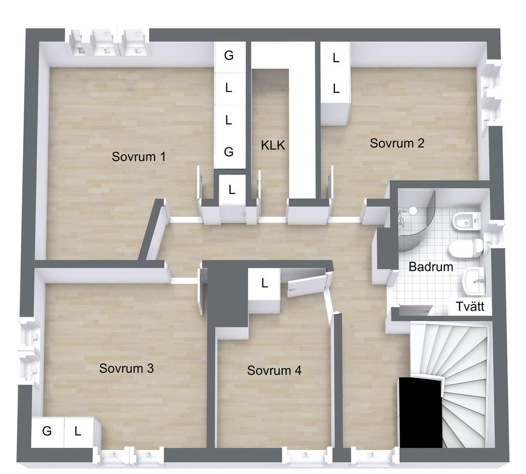 Övre plan.
