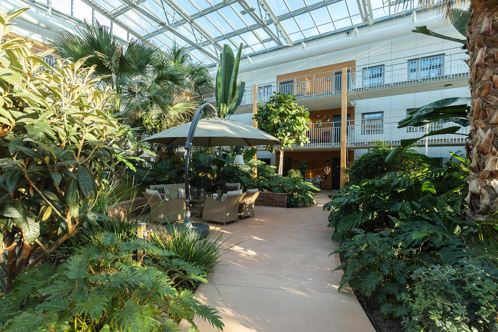 Inbjudande sittgrupp i vinterträdgård