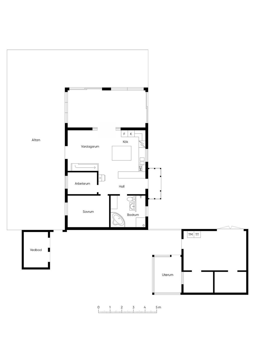 Planlösning entréplan & gäststuga 