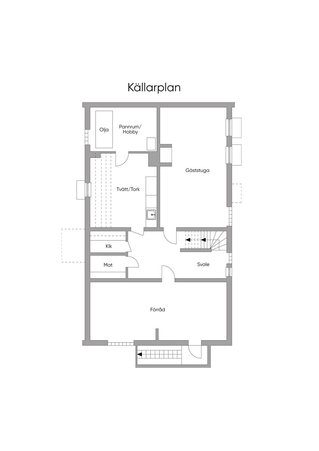 Planritning. Källarplan