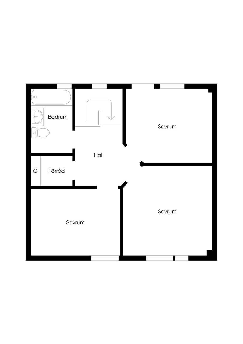Planlösning - Övre plan