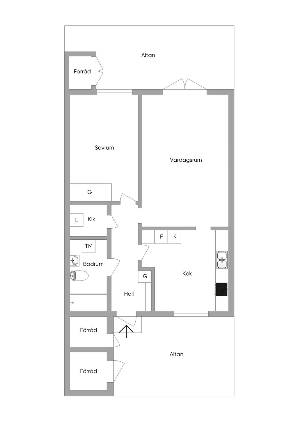 Planlösning i original