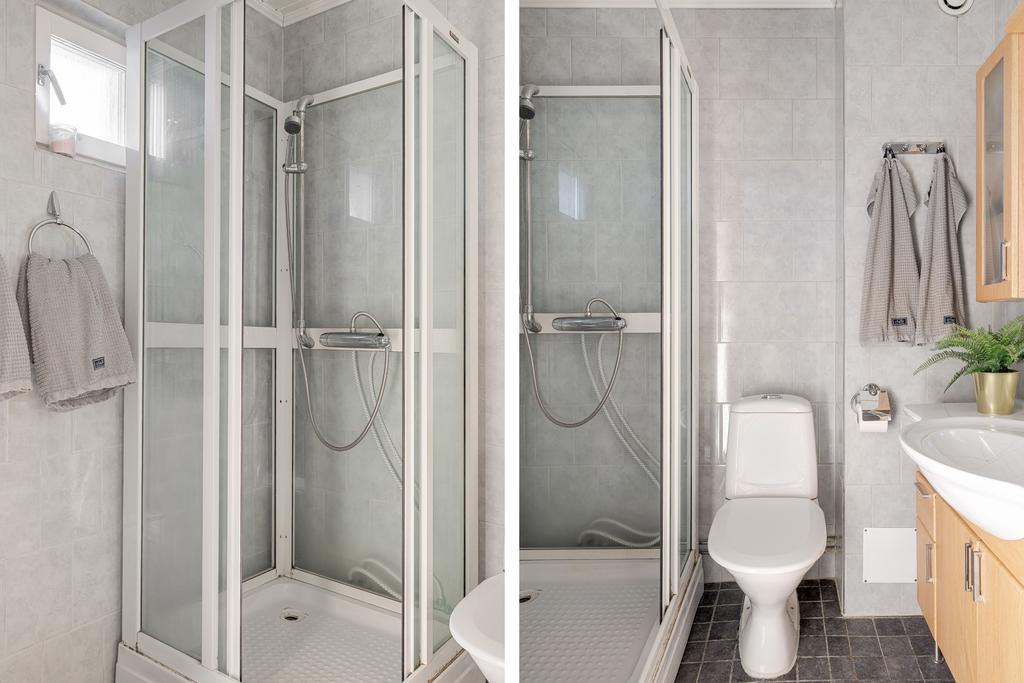 Helkaklat duschrum på entréplan