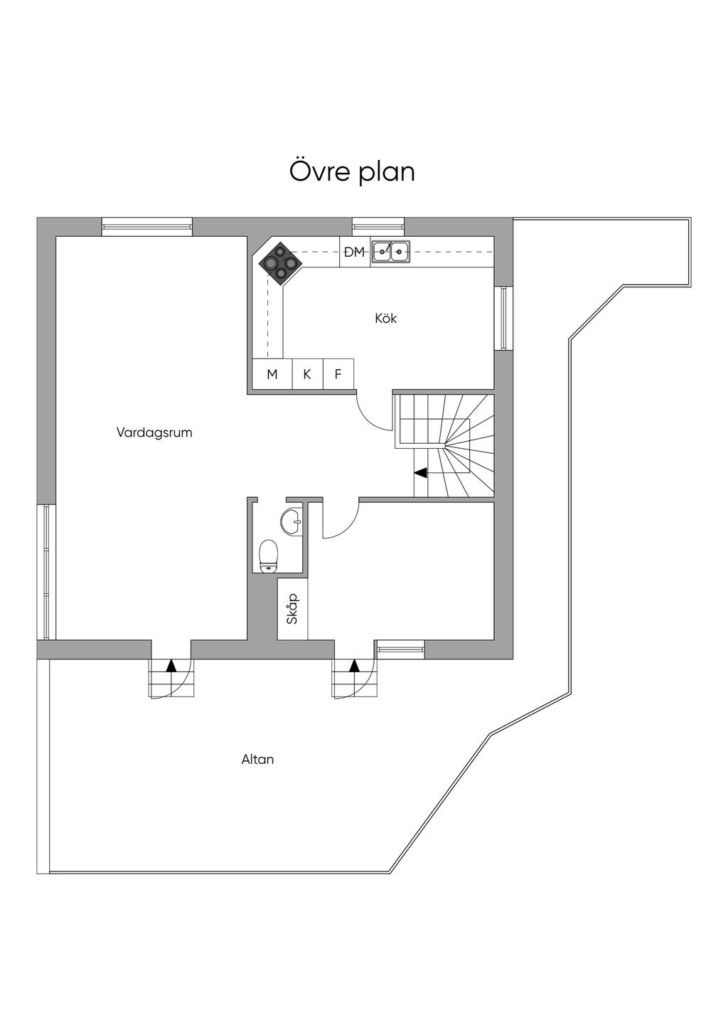Planlösning övre plan
