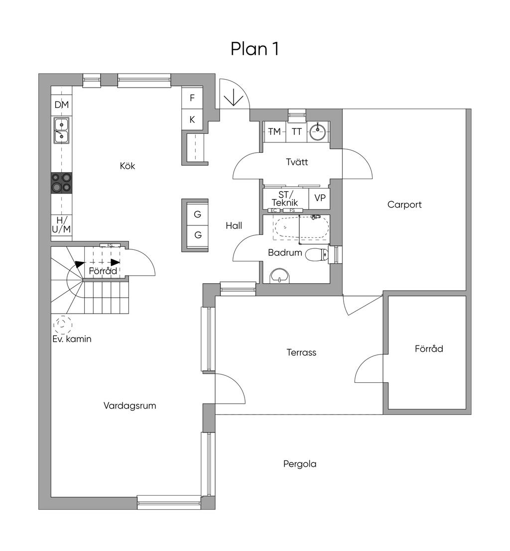 Planlösning entréplan 