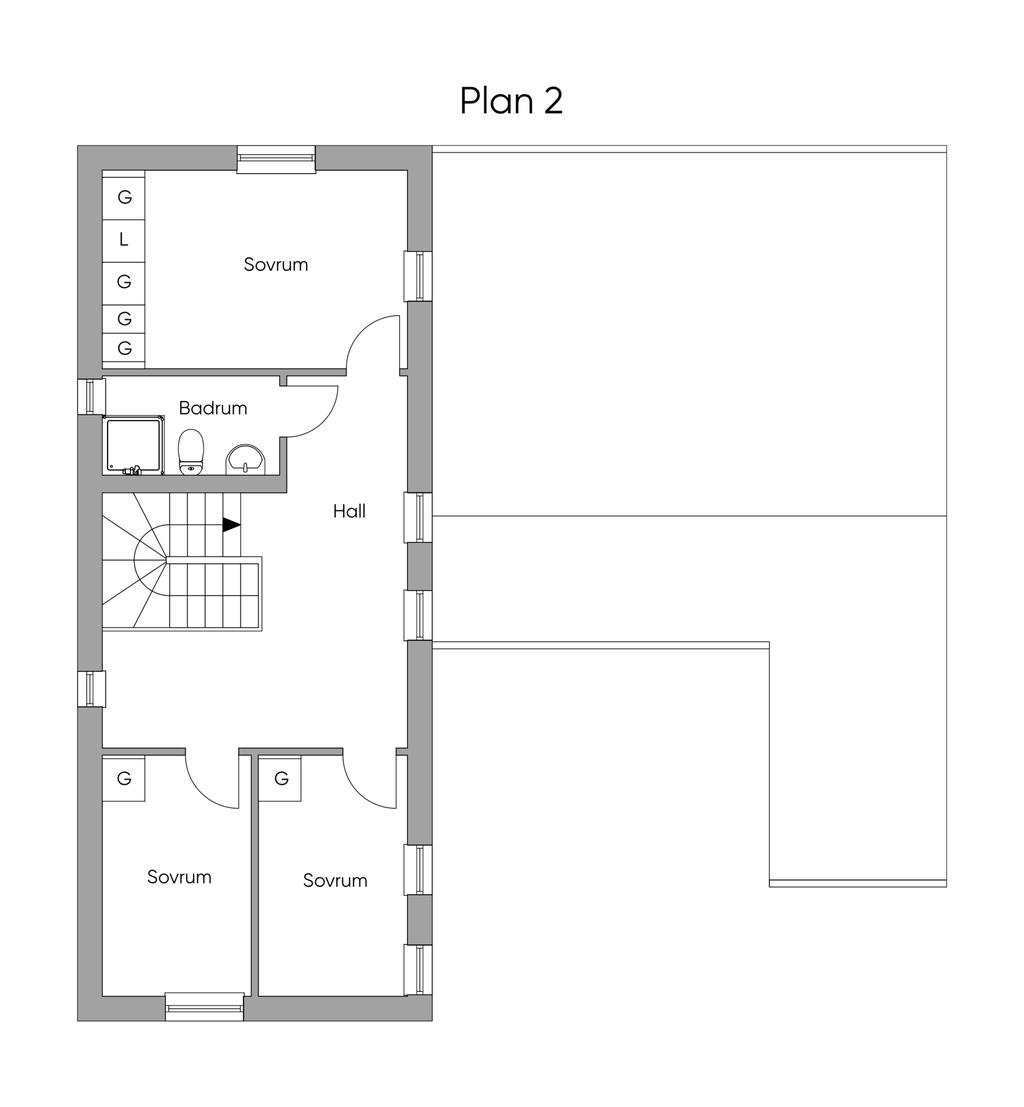 Planlösning övre plan 
