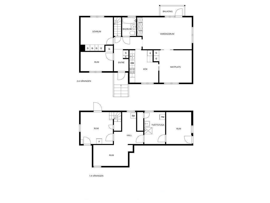 Sammanslagna planlösningar