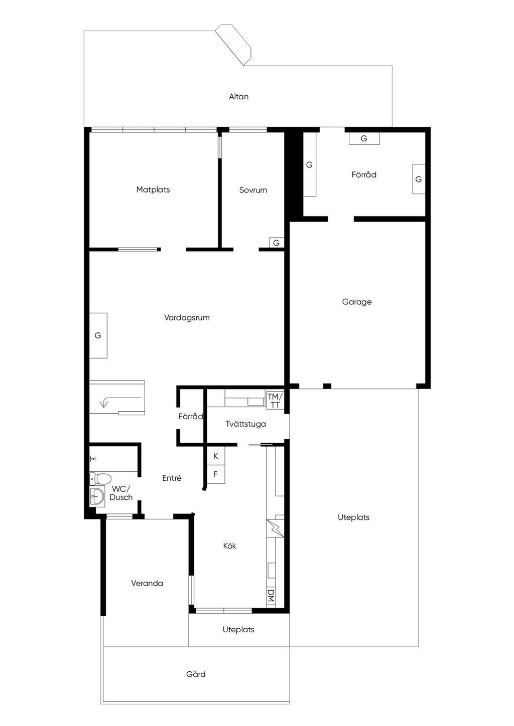 Planritning, nedre plan