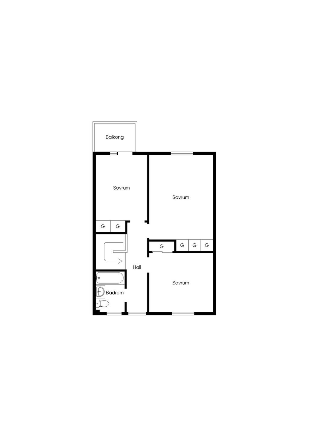 Planritning, övre plan