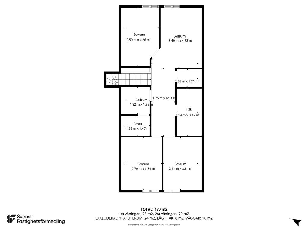Planritning övervåning