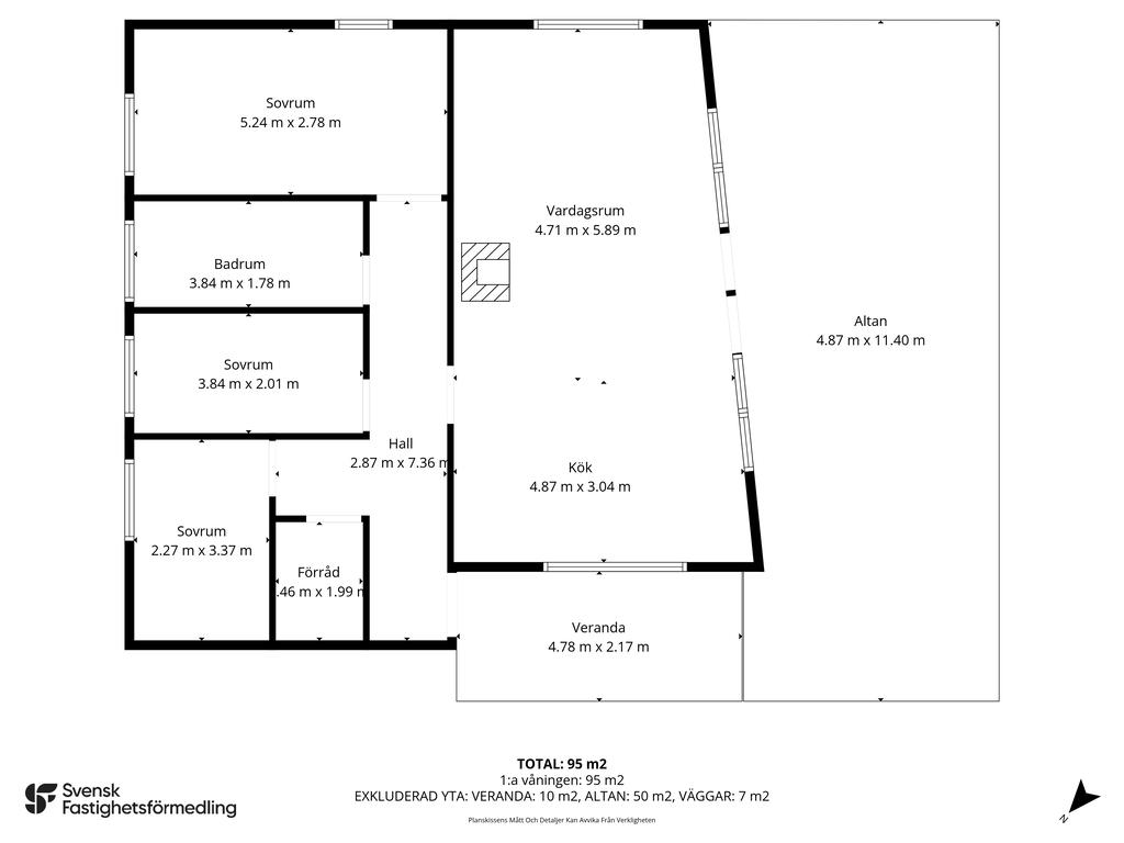 Planlösning med mått