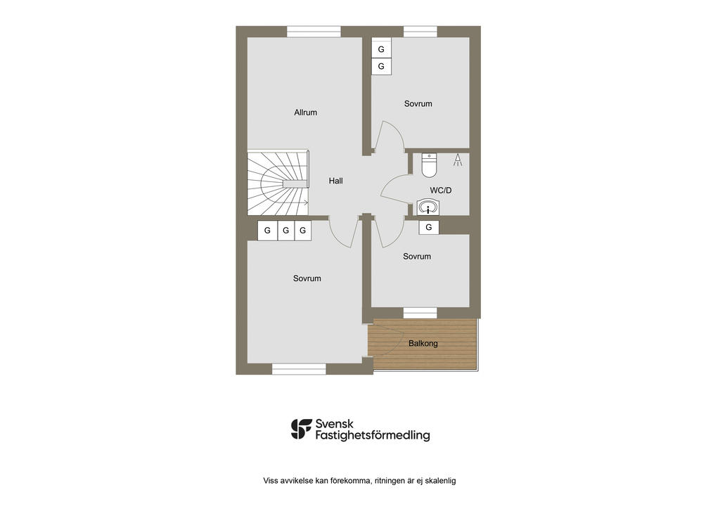 Planritning, övre plan