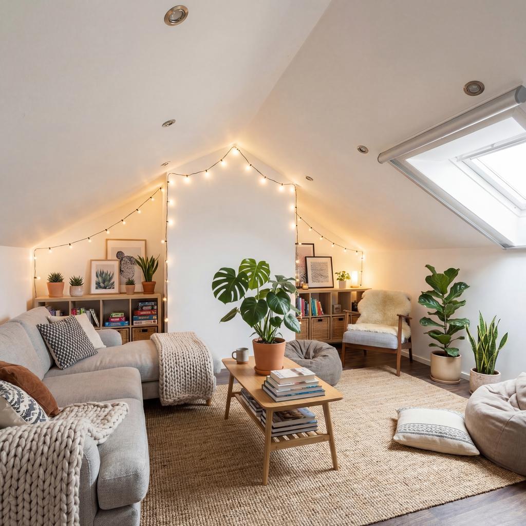 Vindsvåning, sovrum 4. Inredd artificiellt