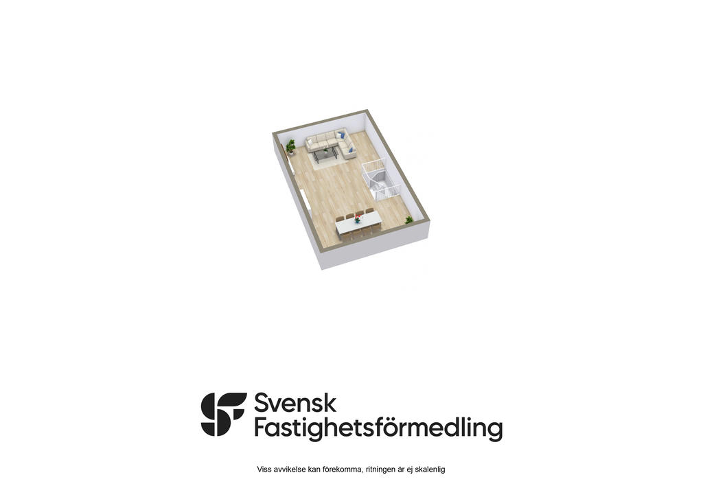 Planritning, vindsvåning 3D