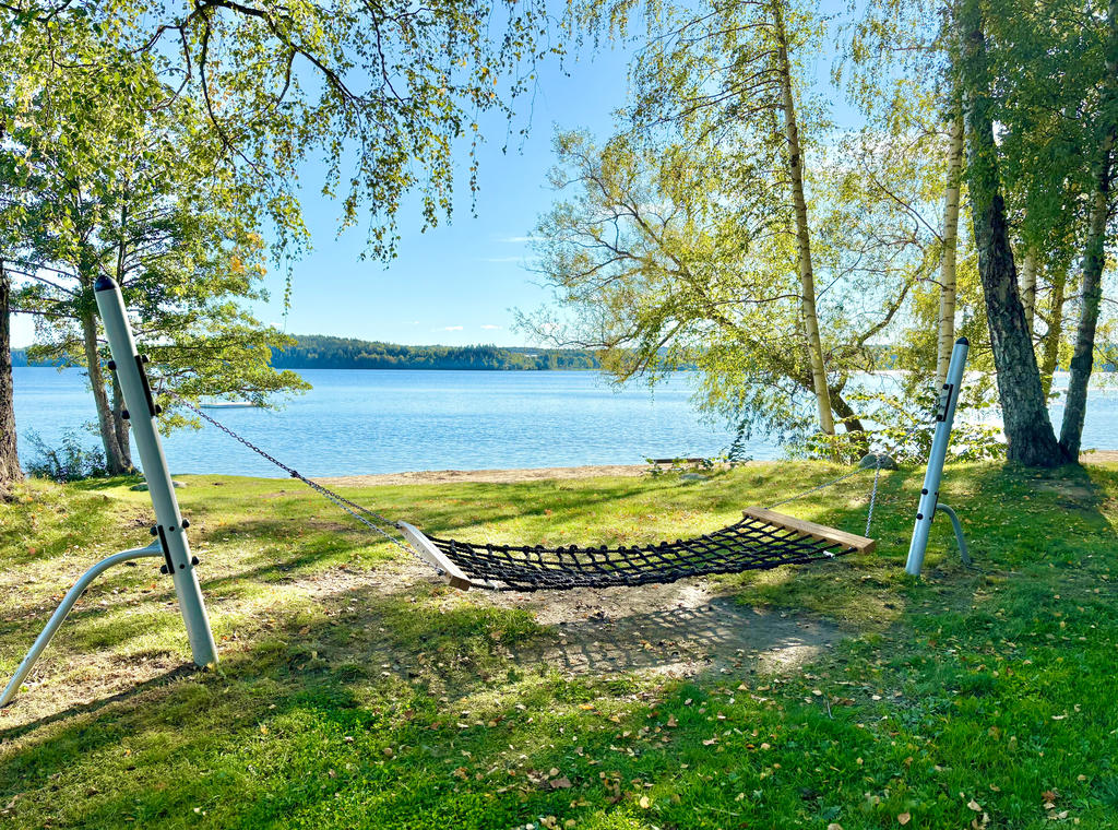 Hängmatta vid Södrans badplats