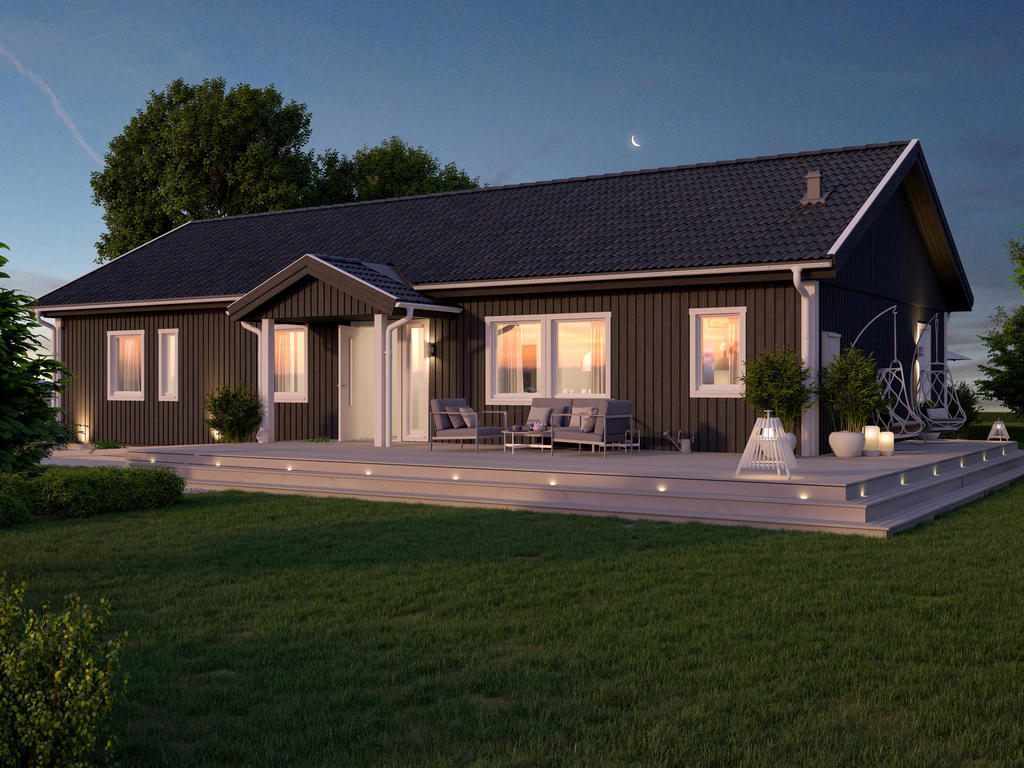 Exempelhus, Älvsbyhus Linneá, 129 kvm 1-plansvilla