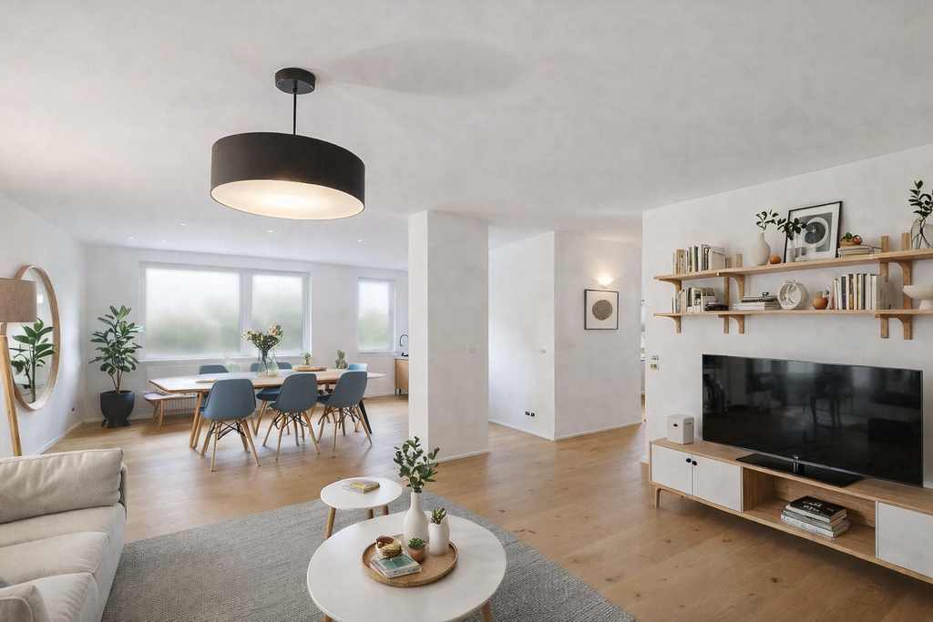 Bilderna är AI genererade och ska ses som inspirationsbild hur känslan i lägenheten kommer se ut. Kan även skilja sig från slutresultat.