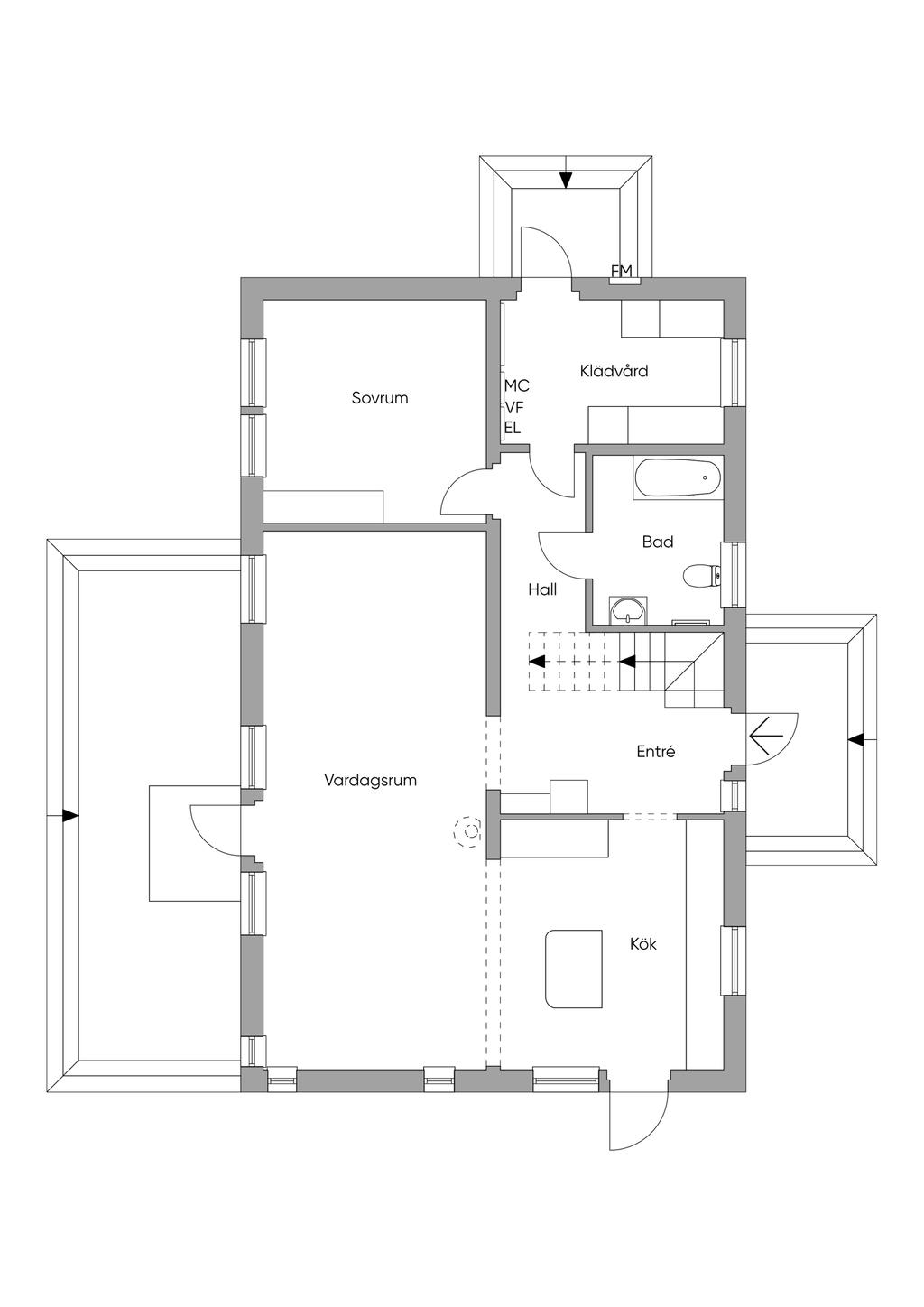 Nedervåning Villa Huskvarna