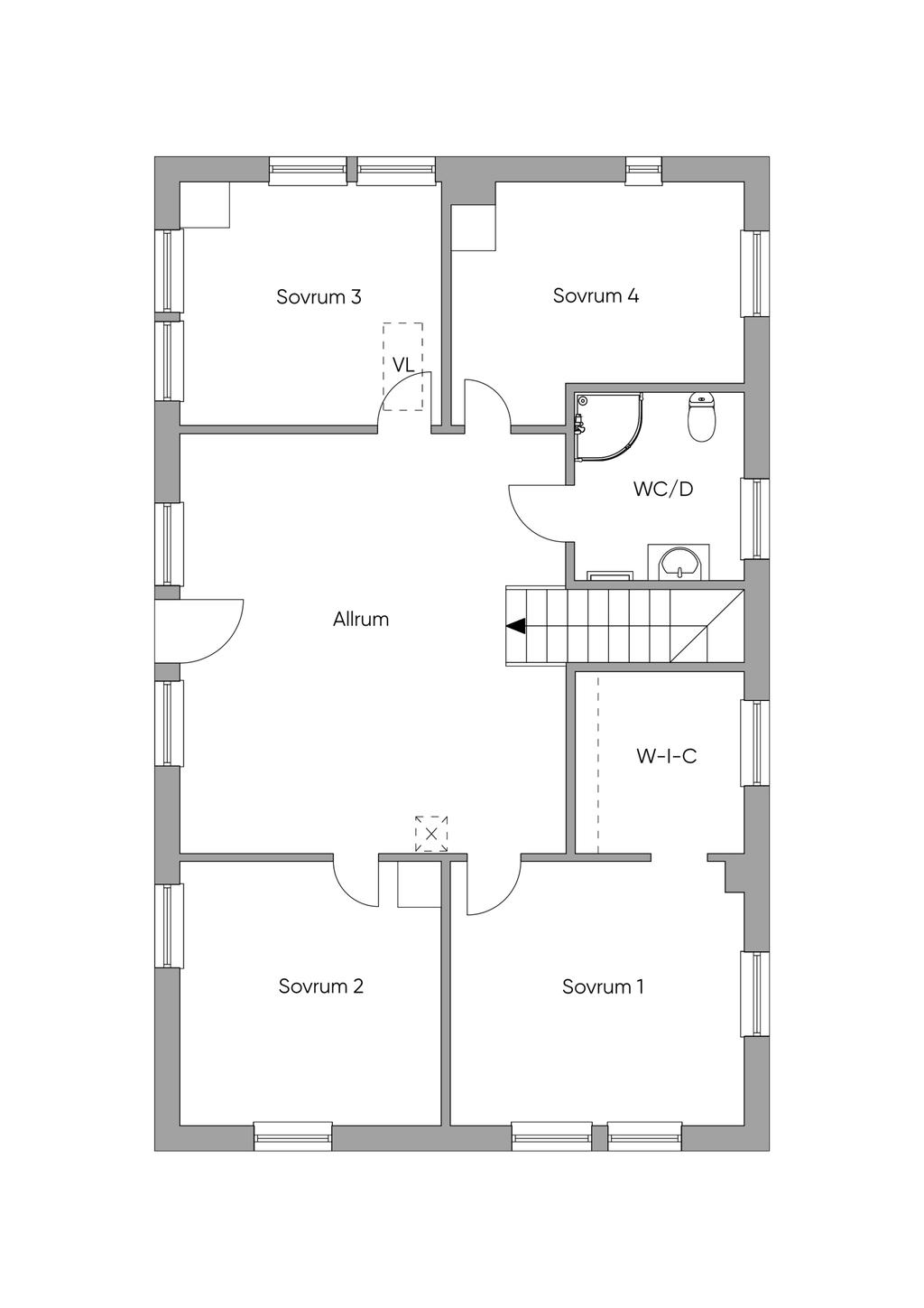 Övervåning Villa Huskvarna