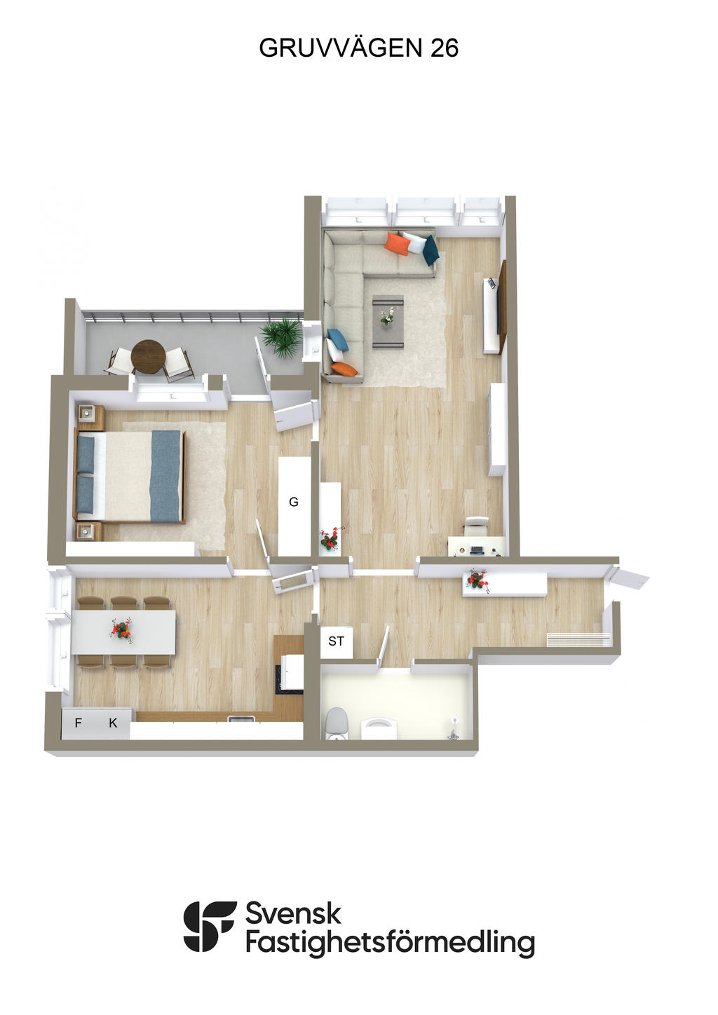 Möblerad planlösning