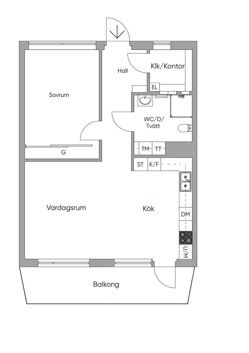 Exempelbild från en liknande bostad.