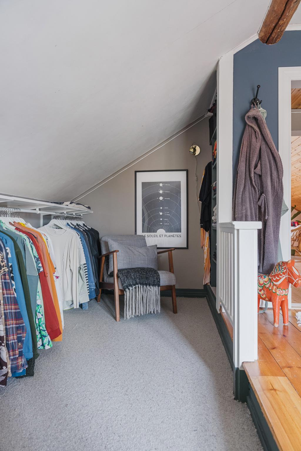 Öppen Walk-In-Closet övre plan