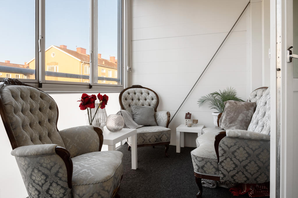 Inglasad balkong i västerläge