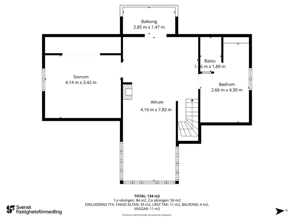 Planritning övre plan