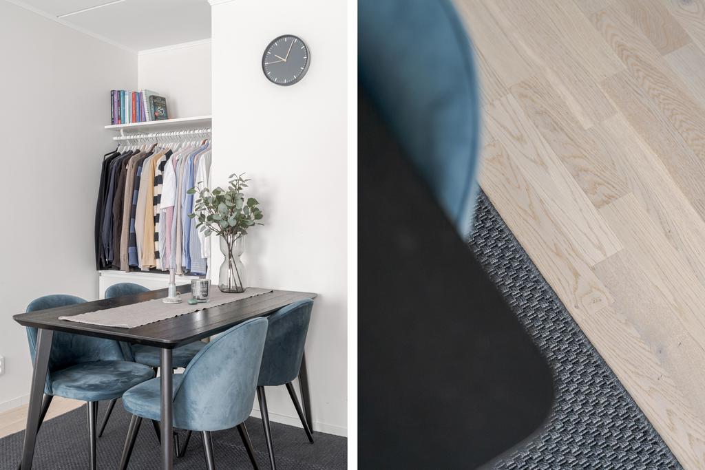 Inbyggd nisch för extra förvaring - vitpigmenterad ekparkett