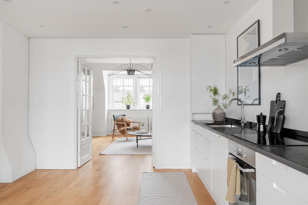 Öppet mellan kök och vardagsrum