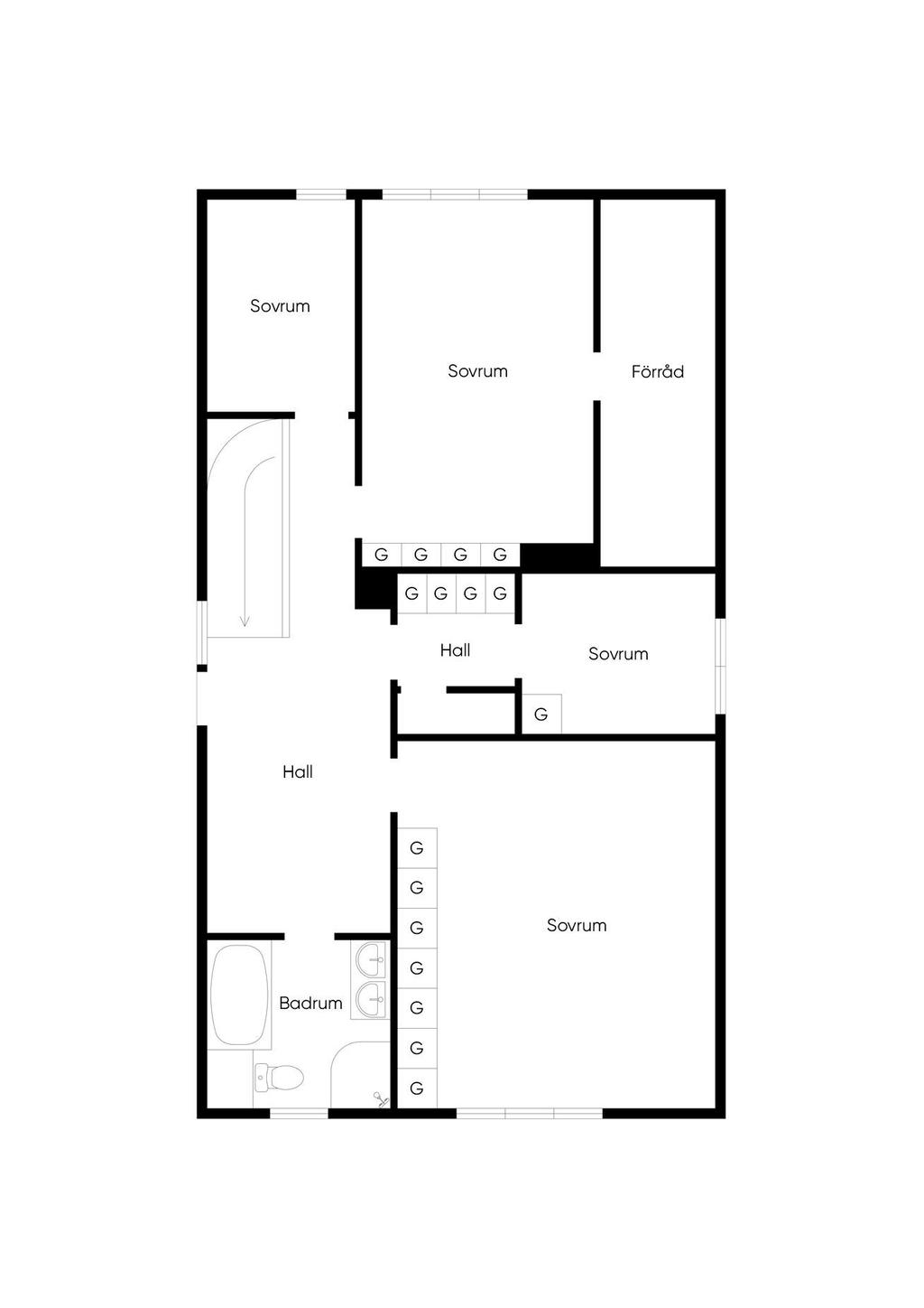 Planlösning - Övre plan