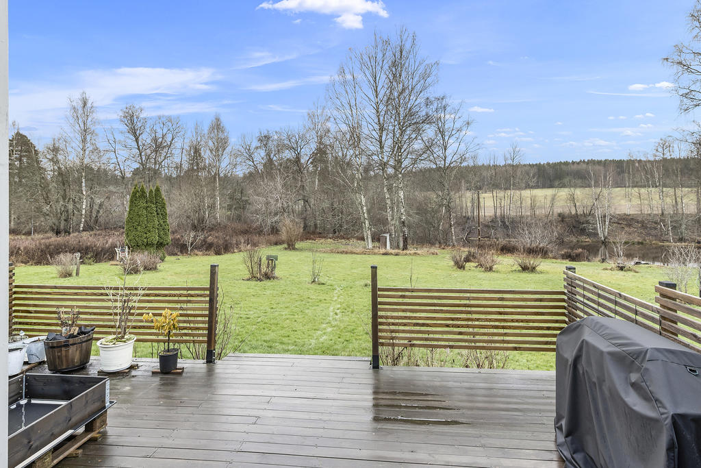 Grönytor och vatten på baksidan