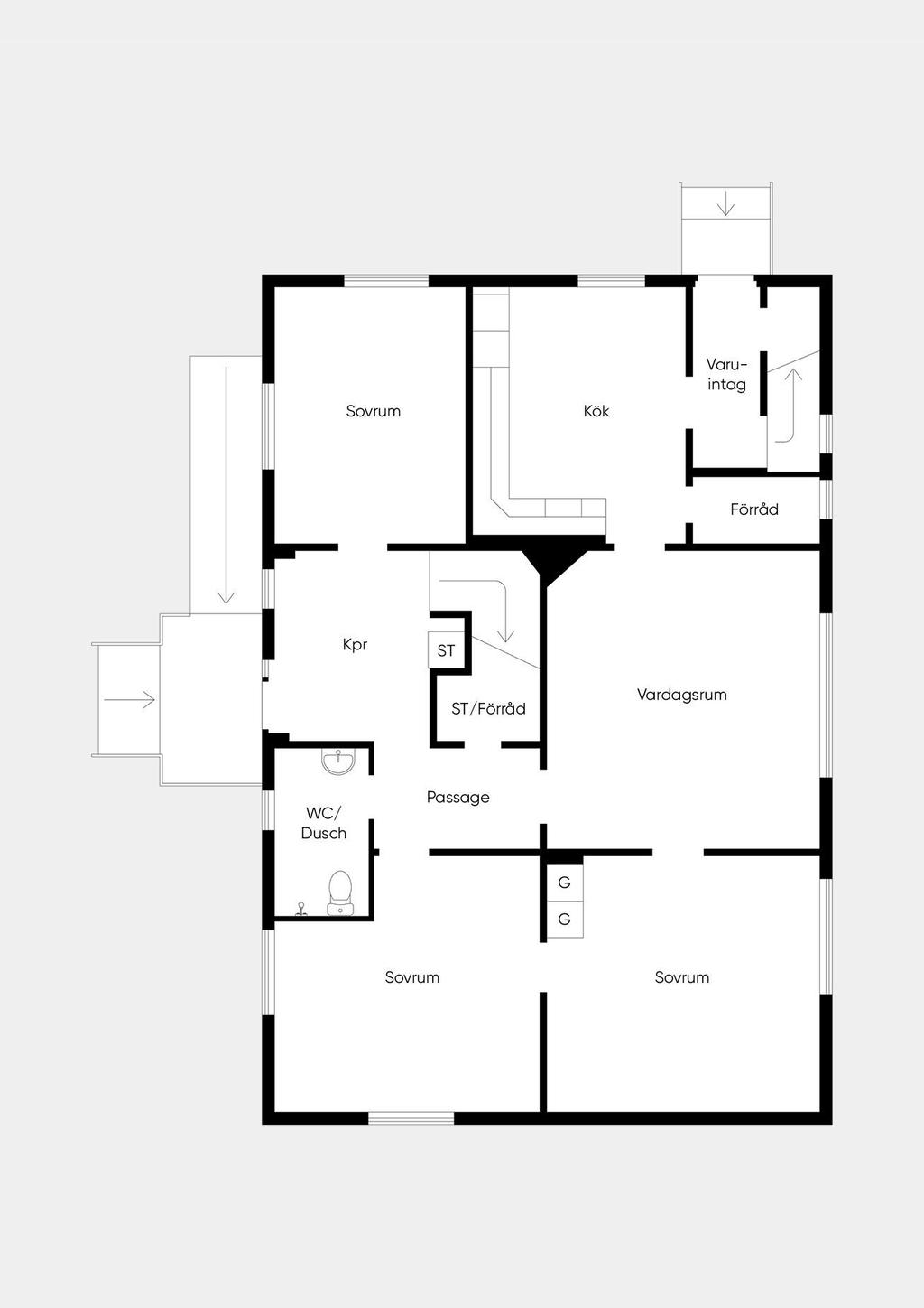 Planritning villan vån 1