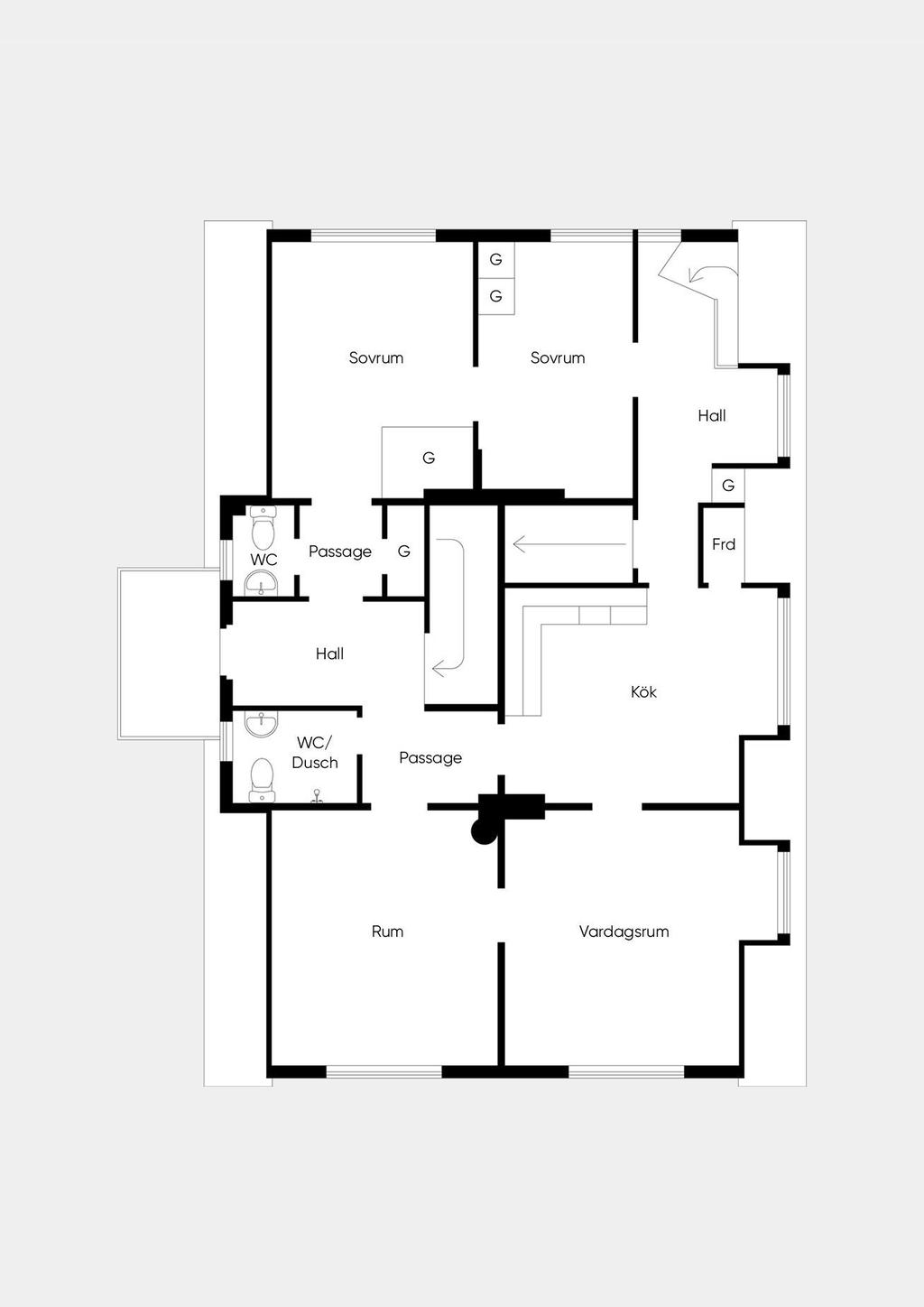 Planritning villan vån 2