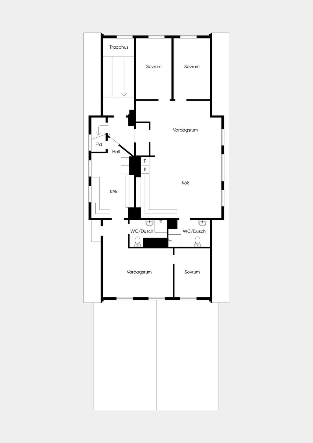 Planritning Gamla skolan vån 2
