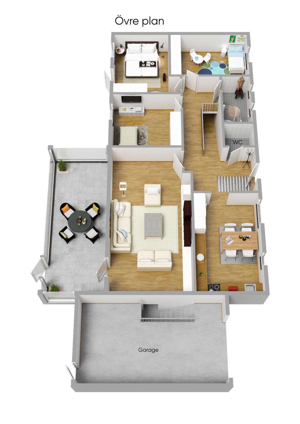 Planlösning entréplan 3D