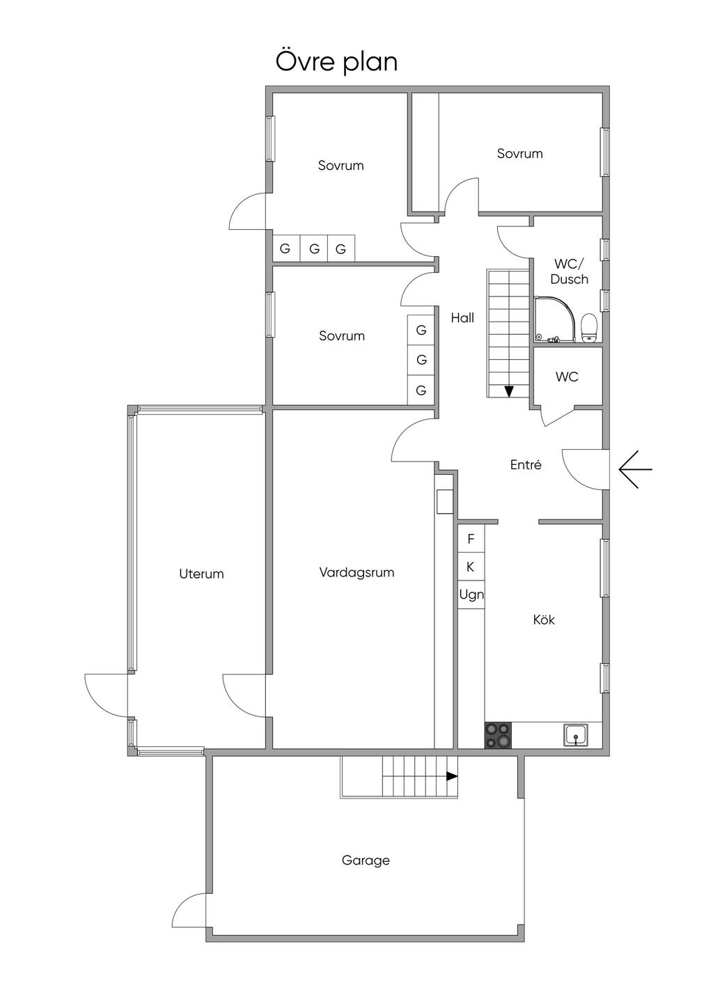 Planlösning entréplan 