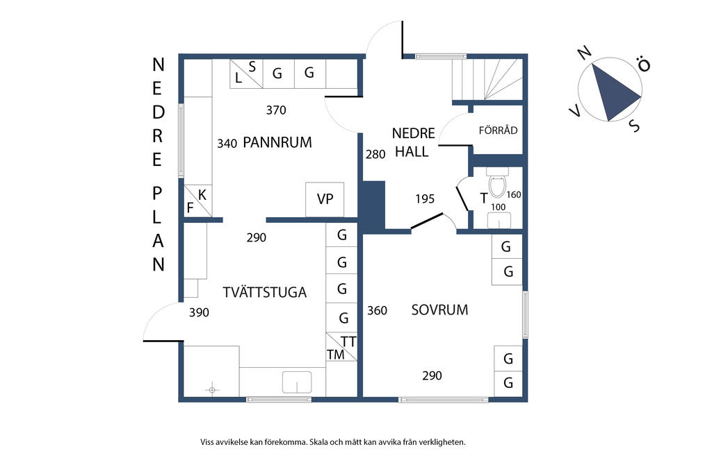Planlösning, nedre plan