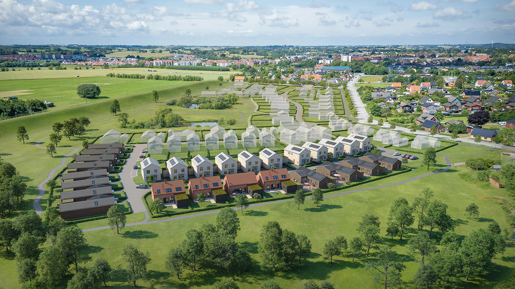 Bilden visar ett förslag på byggnad. Fastighetsmäklaren förmedling omfattar endast den obebyggda fastigheten.