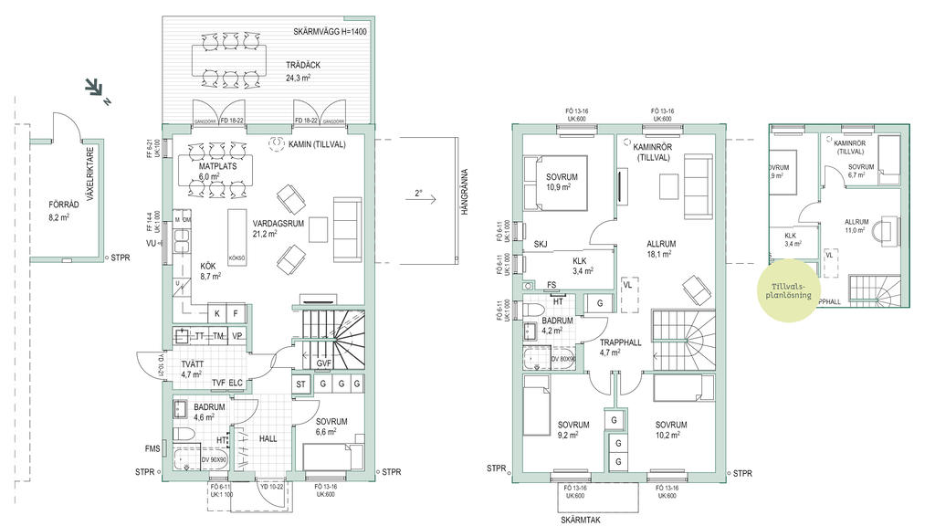 Bilden visar ett förslag på byggnad. Fastighetsmäklaren förmedling omfattar endast den obebyggda fastigheten.