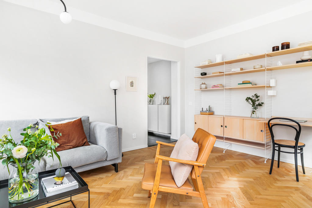 Fint fiskbensparkettgolv