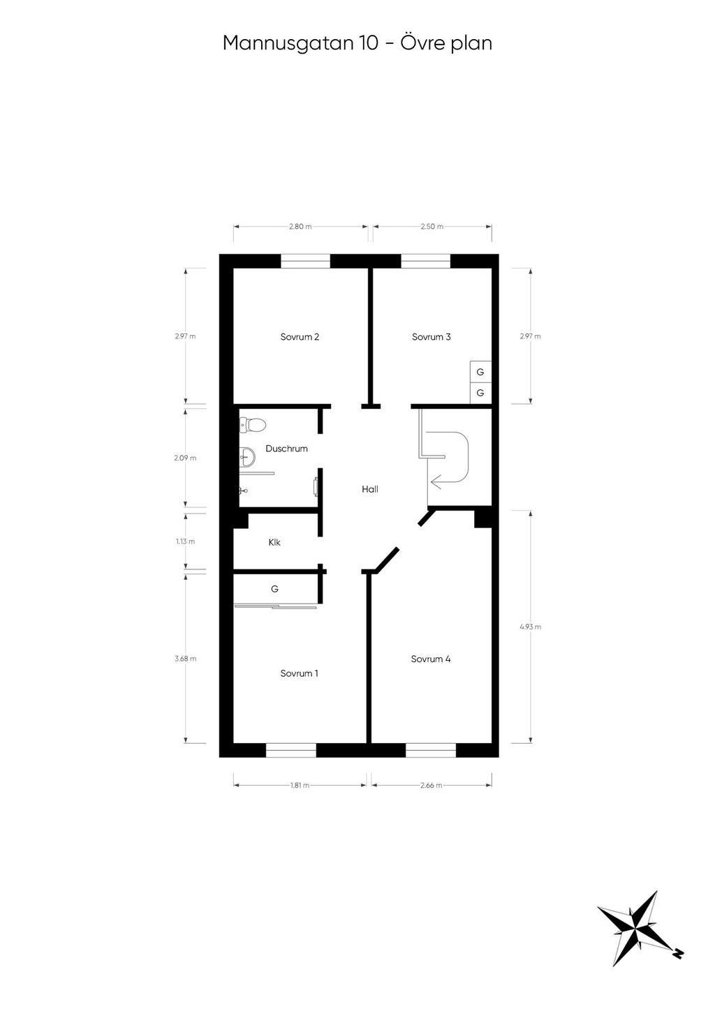 Planritning övervåning