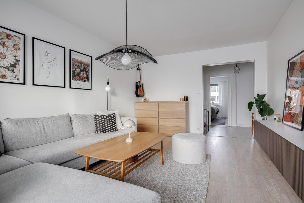 Fint med enhetliga golv i samtliga rum